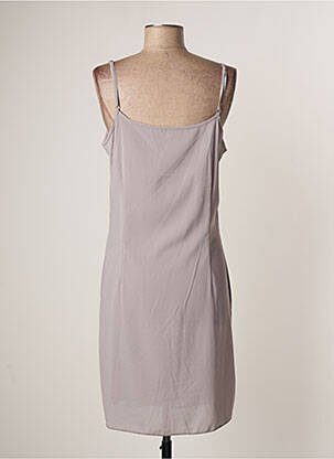 Robe mi-longue col rond fines bretelles violet LAUREN VIDAL femme