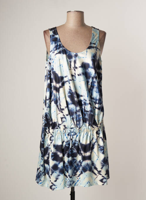 Robe courte sans manche sans manche bleu LAUREN VIDAL femme