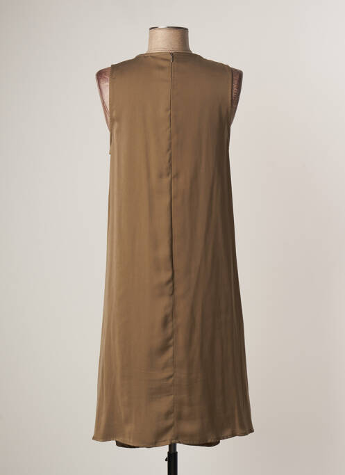 Robe mi-longue coupe fluide sans manche vert LAUREN VIDAL femme