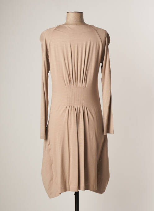 Robe mi-longue beige LAUREN VIDAL pour femme