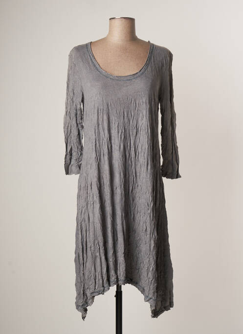 Robe mi-longue gris LAUREN VIDAL pour femme