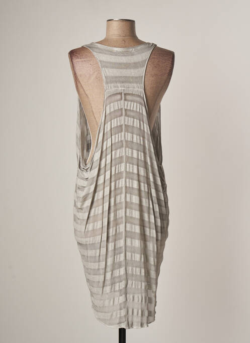 Robe mi-longue gris LAUREN VIDAL pour femme