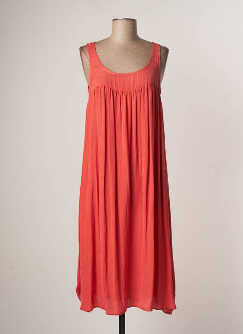 Robe mi-longue orange LAUREN VIDAL pour femme