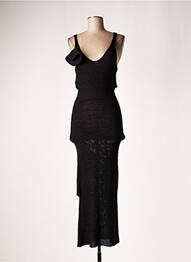 Robe longue coupe cintrée fines bretelles noir LAUREN VIDAL femme