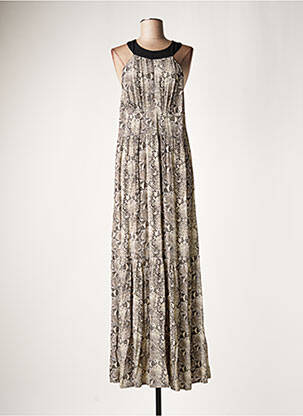 Robe longue sans manche sans manche beige LAUREN VIDAL femme