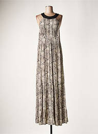 Robe longue sans manche sans manche beige LAUREN VIDAL femme