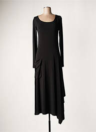 Robe longue manches longues manches longues noir LAUREN VIDAL femme