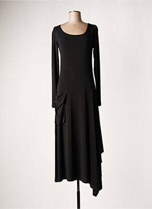 Robe longue manches longues manches longues noir LAUREN VIDAL femme