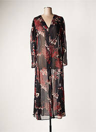 Robe longue manches longues manches longues noir LAUREN VIDAL femme