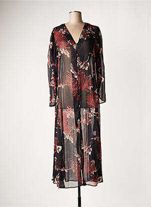 Robe longue manches longues manches longues noir LAUREN VIDAL femme