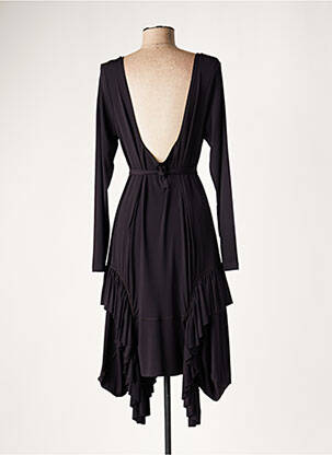 Robe mi-longue manches longues manches longues noir LAUREN VIDAL femme