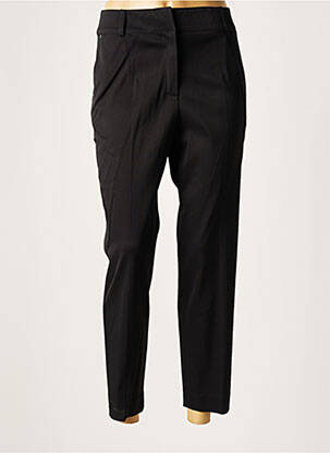 Pantalon 7/8 fermeture zippée sous rabat avec crochet taille normale noir LAUREN VIDAL femme