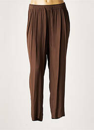 Pantalon large tissage crêpe taille normale marron LAUREN VIDAL femme