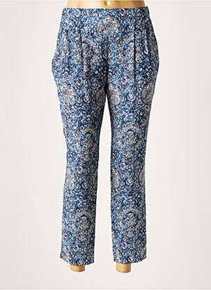 Pantalon 7/8 taille élastique taille normale bleu LAUREN VIDAL femme