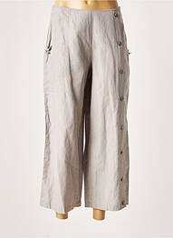 Pantalon 7/8 tissage popeline taille normale marron LAUREN VIDAL femme