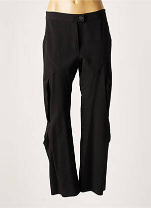 Pantalon large fermeture zippée sous rabat boutonné noir LAUREN VIDAL femme