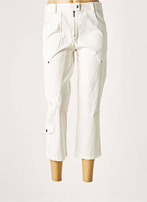 Pantacourt stretch taille normale blanc LAUREN VIDAL femme