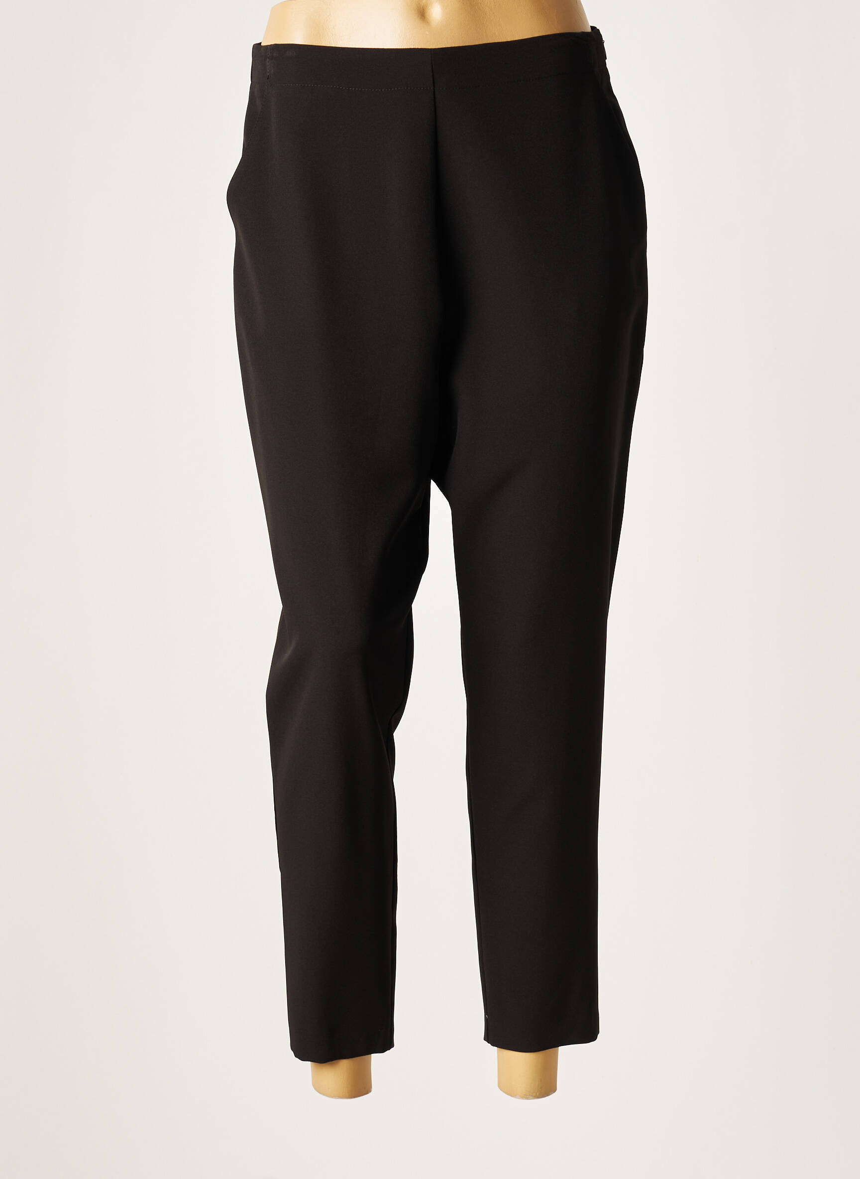 Pantalon 7/8 taille élastique taille normale noir LAUREN VIDAL femme
