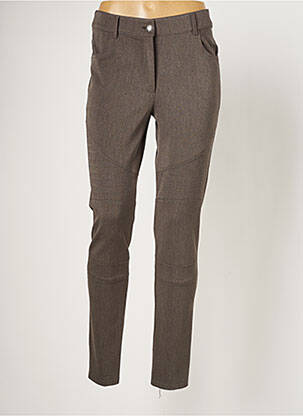 Pantalon slim stretch taille normale marron LAUREN VIDAL femme