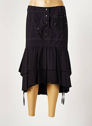 Jupe longue coupe asymétrique noir LAUREN VIDAL femme