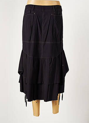 Jupe longue coupe asymétrique noir LAUREN VIDAL femme