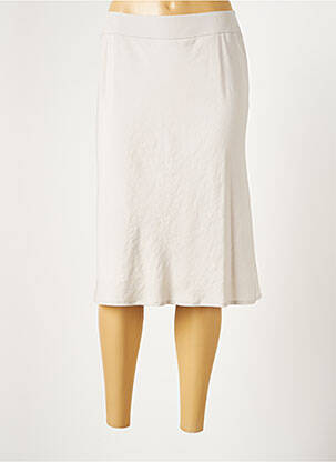 Jupe mi-longue taille normale beige LAUREN VIDAL femme