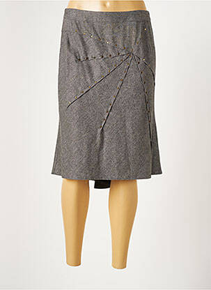 Jupe mi-longue taille normale gris LAUREN VIDAL femme