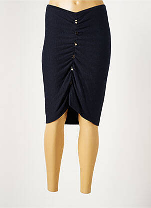 Jupe mi-longue stretch bleu LAUREN VIDAL femme