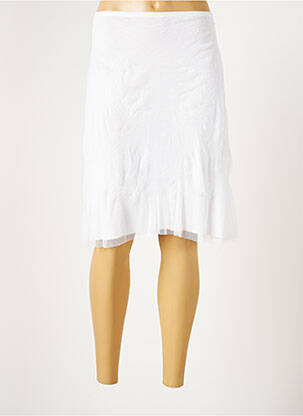 Jupe mi-longue stretch blanc LAUREN VIDAL femme