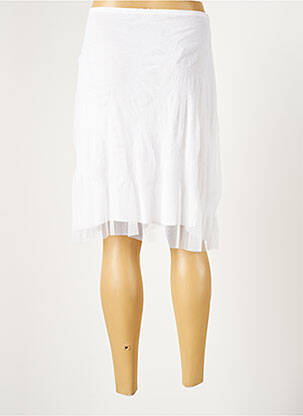 Jupe mi-longue stretch blanc LAUREN VIDAL femme