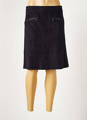 Jupe mi-longue coupe droite noir LAUREN VIDAL femme