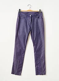 Pantalon slim broderie rivets taille normale violet LAUREN VIDAL femme