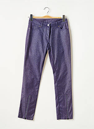 Pantalon slim broderie rivets taille normale violet LAUREN VIDAL femme