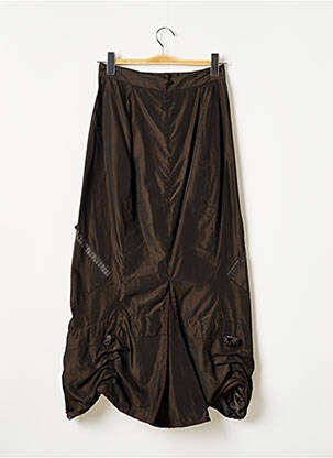 Jupe longue coupe asymétrique marron LAUREN VIDAL femme