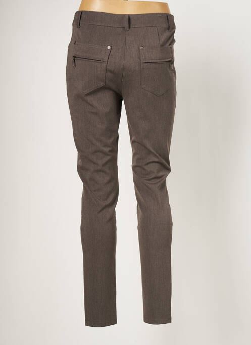 Pantalon slim stretch taille normale marron LAUREN VIDAL femme