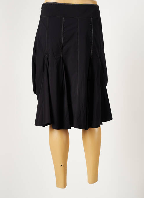 Jupe mi-longue fermeture zip latéral noir LAUREN VIDAL femme