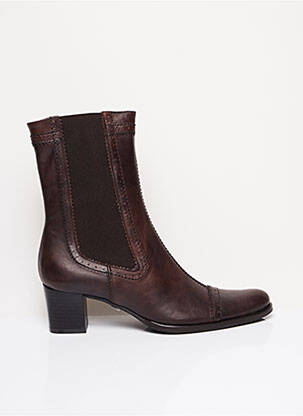 Bottines/boots matière lisse talon de 4 à 6cm marron FREE femme