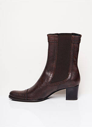 Bottines/boots matière lisse talon de 4 à 6cm marron FREE femme
