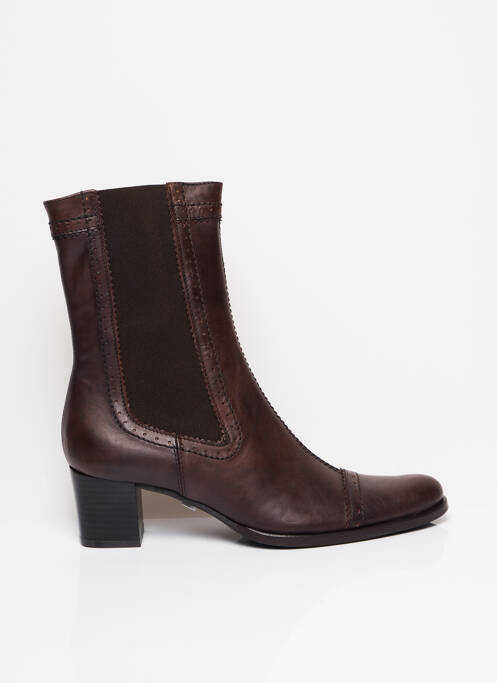 Bottines/boots matière lisse talon de 4 à 6cm marron FREE femme