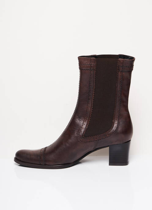 Bottines/boots matière lisse talon de 4 à 6cm marron FREE femme