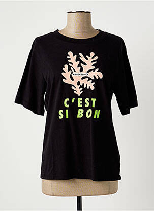 T-shirt noir SCOTCH & SODA pour femme