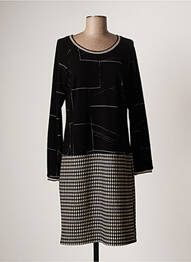 Robe mi-longue manches longues manches longues noir FRED SABATIER femme