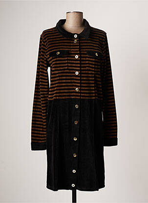 Robe mi-longue manches longues manches longues noir ANANKE femme