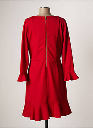 Robe mi-longue manches longues manches longues rouge K-DESIGN femme