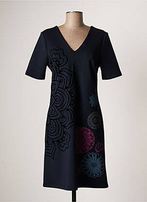 Robe mi-longue manches 3/4 manches 3/4 bleu DOLCEZZA femme