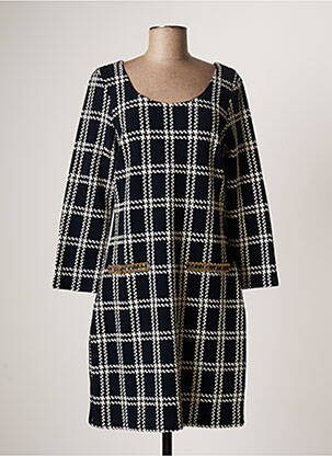 Robe mi-longue manches longues manches longues bleu K-DESIGN femme
