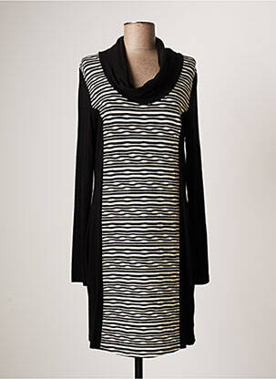 Robe mi-longue manches longues manches longues noir YEST femme