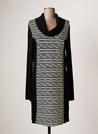 Robe mi-longue manches longues manches longues noir YEST femme