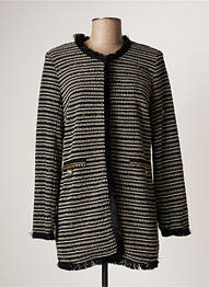 Veste casual epaulette noir K-DESIGN femme