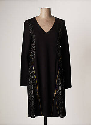 Robe mi-longue manches longues manches longues noir PICADILLY femme